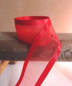 Red Sheer with Satin Monofilament Edge
